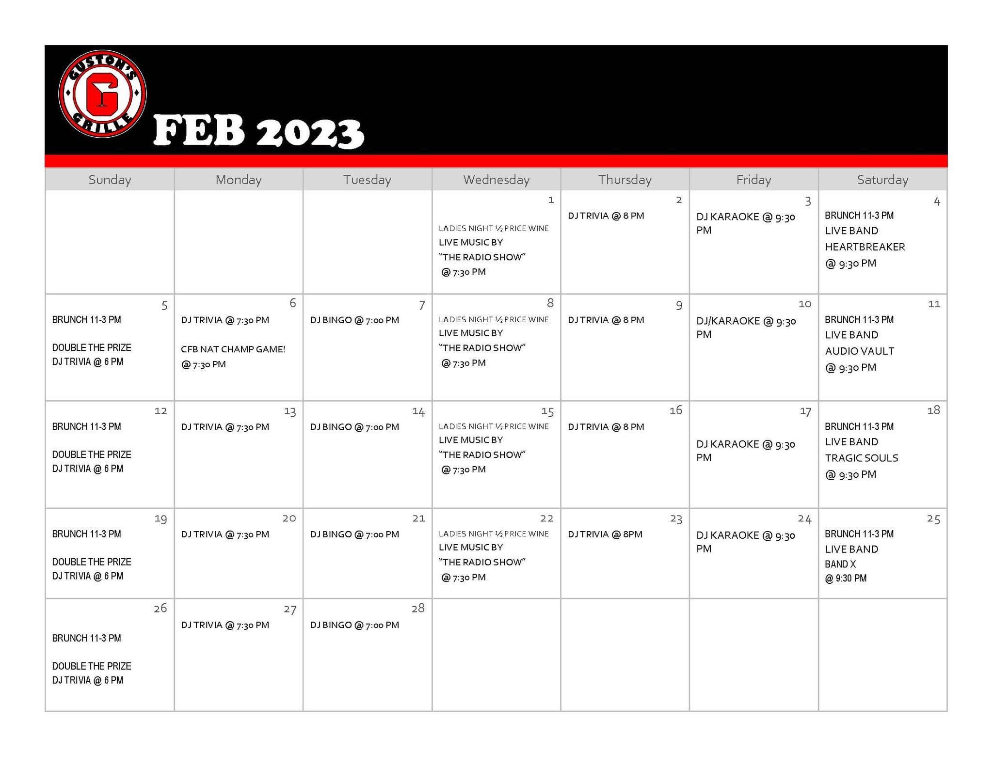 Monthly Calendar Woodstock, GA